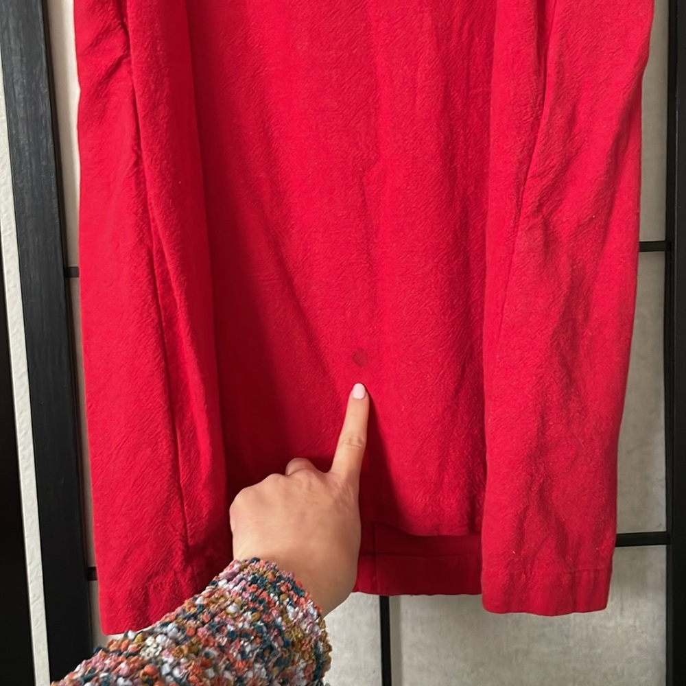 Button Down Red Dress - Picture 3 of 4